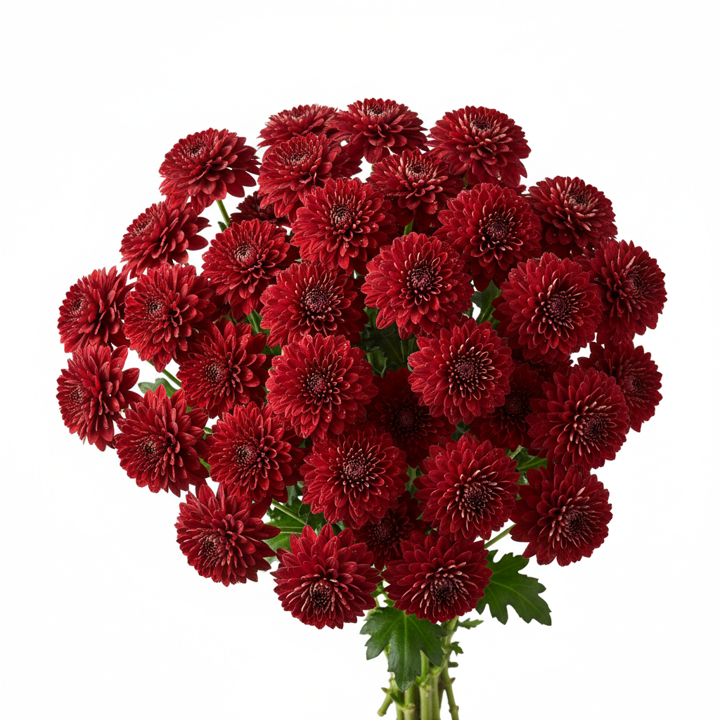 Burgundy Button Chrysanthemum Flowers