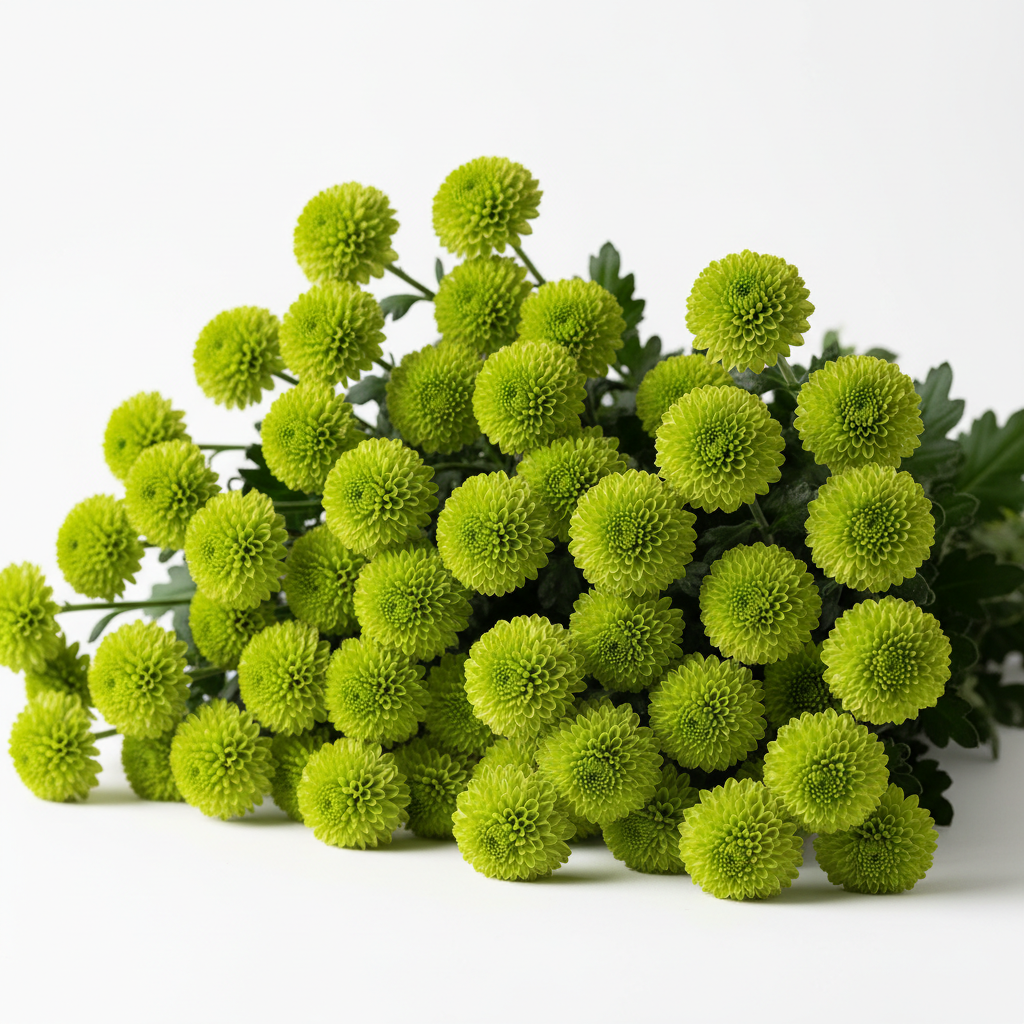Green Button Chrysanthemum Flowers