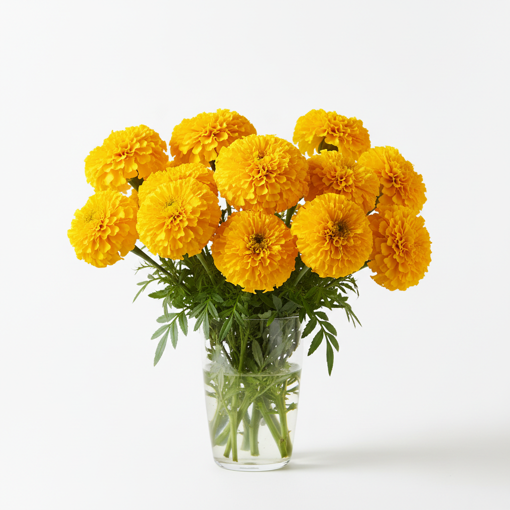 Yellow marigold flowers