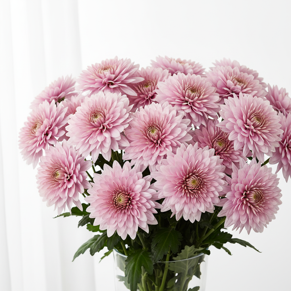 Pink chrysanthemum flowers