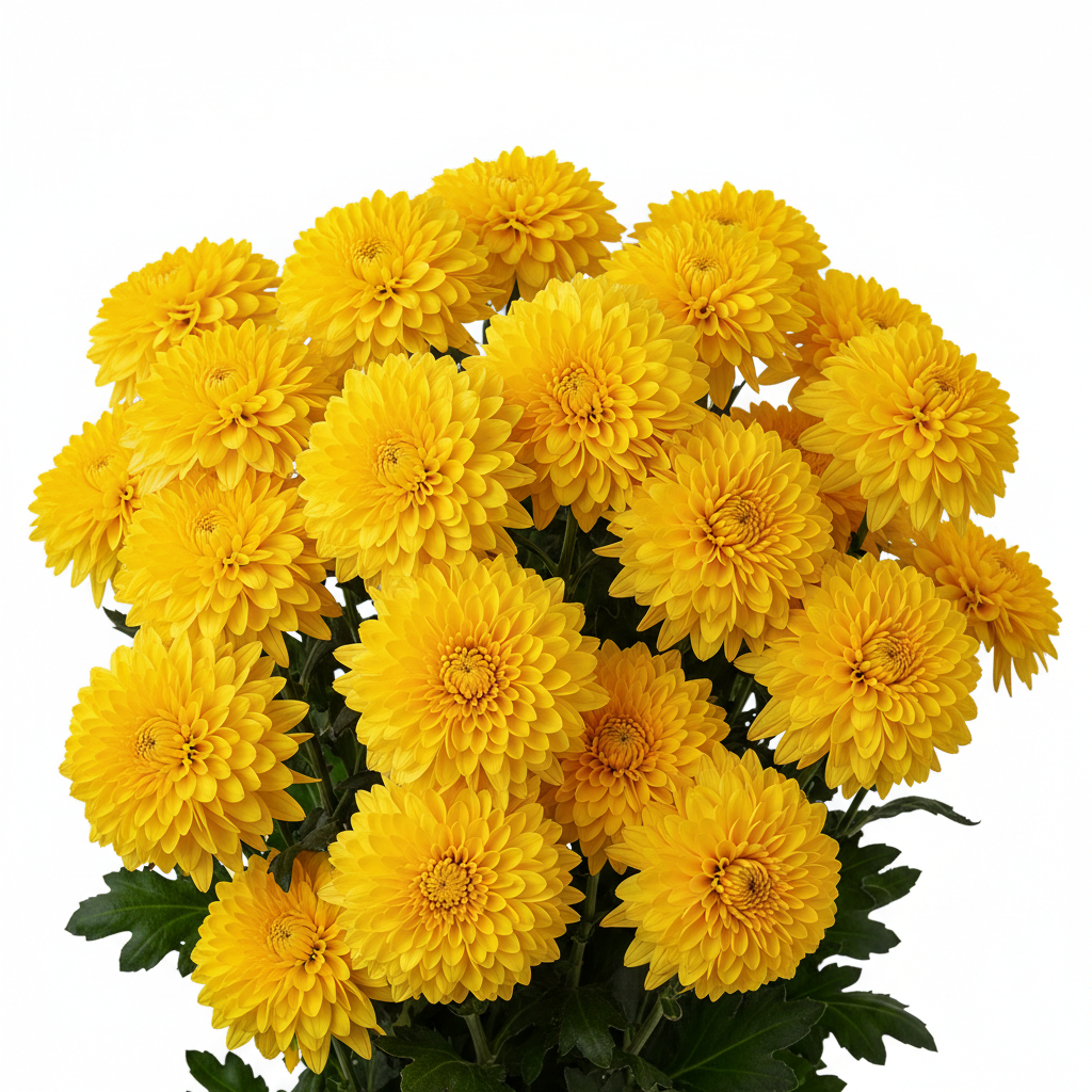 Yellow chrysanthemum flowers