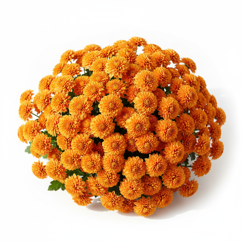 Orange Button Chrysanthemum Flowers